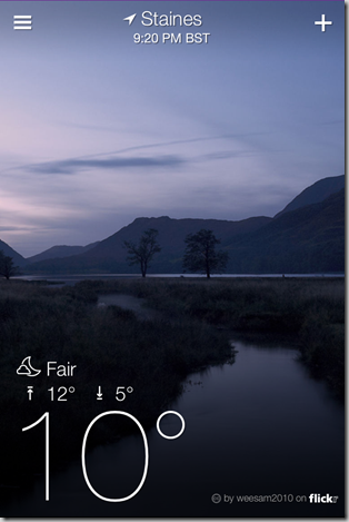 Yahoo Weather App for iPhone - iOS Screenshot 1